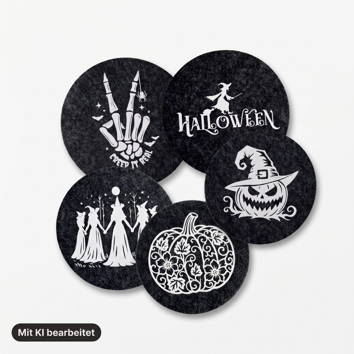 Untersetzer Halloween verschiedene Motive 